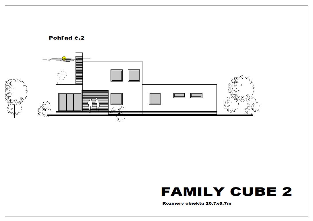 projekt rodinného domu family cube 2 pohlad 2