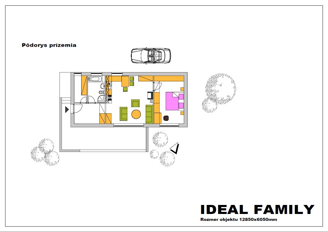 projekt rodinného domu ideal family podorys-prizemia