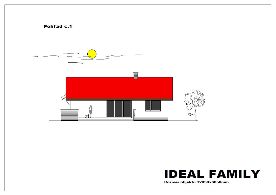 projekt rodinného domu ideal family pohlad 1